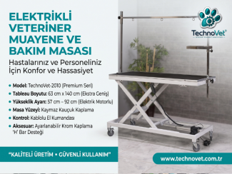 Elektrikli Veteriner Muayene ve Pet Bakım Masası | TechnoVet-2010