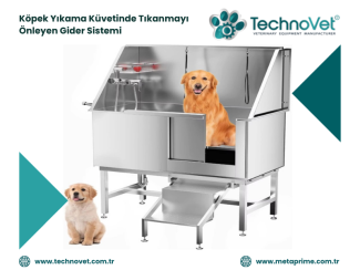 Köpek Yıkama Küvetinde Tıkanmayı Önleyen Gider Sistemi