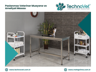 Paslanmaz Veteriner Muayene ve Ameliyat Masası