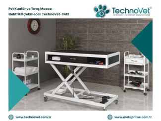Pet Kuaför ve Tıraş Masası | Elektrikli Çekmeceli TechnoVet-2412